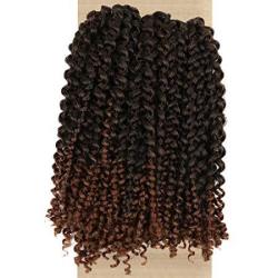Lady Miranda Brown Color Afro Kinky Curly Braiding Hair Extensions Jerry Curl Crochet Hair 3X Braid Hair Mixed Dark Brown To Light Brown Short