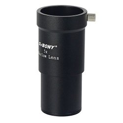 SVBONY Barlow Lens 5X 1.25" Metal Fully Multi Coated Optics Three Element Apo 5 Times Magnify For Telescope Eyepiece