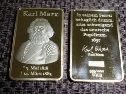 Karl Marx Capital Gold Clad Brass Bar 1 Tr. Oz