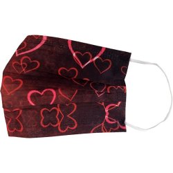 3 Ply Disposable Surgical Face Masks Ribbon & Hearts Pack Of 50 - 1KGS