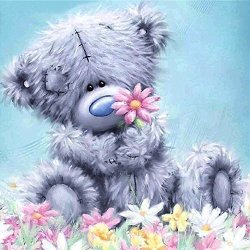 DIY 5D Diamond Painting By Number Kits Crystal Rhinestone Diamond Embroidery Paintings Pictures Arts Craft For Home Wall Decor Gray Patch Bear