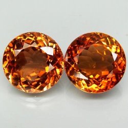 Hpj Ref. Point: World Class 19.94 Ct If Itinga Orange brown Imperial Topaz Pair