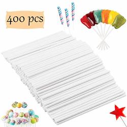 Lollipop Sticks, 200pcs White Paper Lollipop Sticks 6 inch Lollipop Treat Sticks Sucker Stick for Chocolate,Cake Topper,Rainbow Candy, Cake Pops