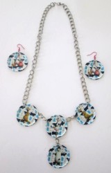 Hand Crafted Tazo Earring And Necklace Set - Barnyard Characters
