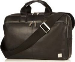 Knomo Newbury Full-grain Leather Briefcase For 15 Notebooks Black