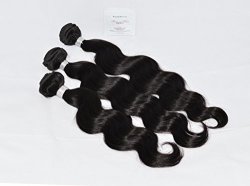 HAIR Human Direct 20-inch 22-inch 24-inch Body Wave Human Extensions No. 1b - Off Black Pre-colored Pack Of 3