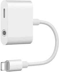 Apple Mfi Certified For Iphone 3.5MM Headphone Adapter & Splitter 2 In 1 Lightning To 3.5MM Aux Headphone Audio & Charger Cable For Iphone