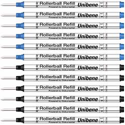 Unibene Montblanc Compatible Gel Ink Rollerball Refills 12 Pack 0.7MM Medium Point - 6 BLACK&6 Blue Rolling Ball Refills Fit Mont Blanc Rollerball fineliner Pen