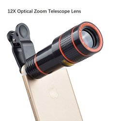 Cell Phone Camera Lens 12X Zoom Telephoto Universal Clip On Lens Kit For Iphone 7 6S 6 PLUS 5 4 Samsung Android And Other Phones