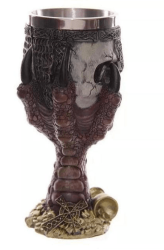 Horror Stainless Steel Goblet - 3d Skull And Claw Wine Glass