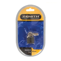Padlock Zenith Iron 20MM Carded - 3 Pack