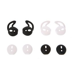 Jieshi 4 Pairs Silicone Earphone Tips Earbuds Cover With Hook For Apple Earpods Airpods