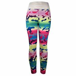 DEESEE TM Women's Workout Leggings Fitness Sports Gym Running Yoga Athletic Pants Multicolor L