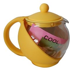 Bonjour Infusion Teapot - Clear Glass W yellow Accents