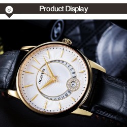 Ochstin Brand Luxury Genuine Leather Quartz Casual Women's Watches Sapphire Fashion Unique Ladies Wr
