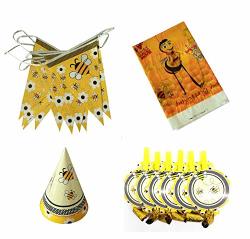 Astra Gourmet Bumble Bee Bee Party Supplies C Include A Bee Banner A Table Cloth 12 Party Hats And 12 Blow Outs For Bumble
