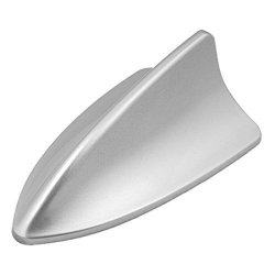 Car Roof Shark Fin Antenna Ornament - Sodial R Car Roof Mounted Silver Tone Plastic Shark Fin Antenna Ornament