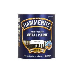 Metal Paint Direct To Rust Hammerite Smooth White 1L