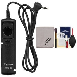 Canon RS-60E3 Remote Switch Shutter Release Cord + Cleaning Kit For Eos 70D 77D Rebel T5 T5I T6 T6I T6S T7I SL1 SL2 Camera