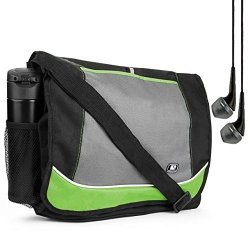 Green Premium Canvas Sumaclife Briefcase Laptop Bag For Hp Elite Series Fit 12.2 13.3 14 15.6 Inch Laptop + Earphone With MIC