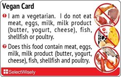 Vegan Translation Card - Translated In Tagalog The Philippines Or Any Of 36 Languages