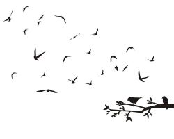 - Fly Away Birds Vinyl Wall Art