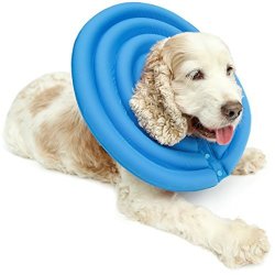 Usefulthingy Dog Recovery Collar - Soft Comfy Cone E-collar After Surgery Anti-bite lick - For Cats Too Quicker Healing - 4 Sizes 2 Colors S Blue