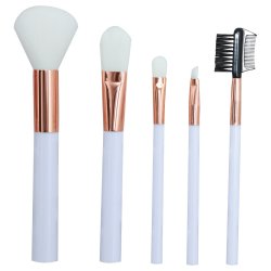 Basics Makeup Brush Set Bag & White Handle 6PCS