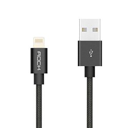Apple Mfi Certified Rock 3.3FT 1M Nylon Braided Tangle-free Aluminum Casing 8-PIN Lightning To USB Sync charger Cable For Iphone 7 7 PLUS 6S 6S PLUS 6 6 Plus se Ipad 4 PRO AIR MINI