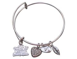 Infinity Collection Lord Thank You For Keeping Me Together When I Am Falling Apart Bangle Bracelet- Religious Jeweley- Inspirational Expandable Charm Bracelet For Her