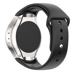 Ddlbiz Luxury Soft Silicone Watch Band Strap For Samsung Galaxy Gear S2 SM-R720 Smart Watch Black