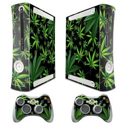 Xbox 360 Console Weeds Design Decal Skin - System & Remote Controllers - Weeds - Black