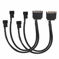 Wendry 5Pcs SATA 15Pin to 4Pin Cooling Fan Power Adapter Cable Converter 22AWG Cable SATA Computer Cooler Cooling Fan Power Cable