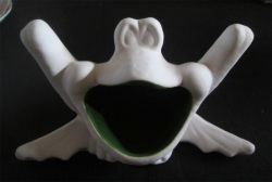 The Velvet Attic - Ceramic Bisque Frog Pre-glazed Inside