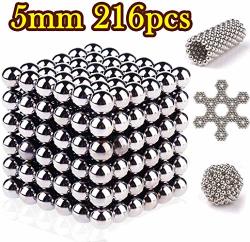 Meiliss Magnetic Balls 216 Pcs 5MM Silver Magnets Blocks Magnetic Sculpture Holders Square Cube Puzzle Magic Cubes Diy Educational Toys Intelligence Development And Stress Relief Silver