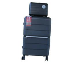 - Unbreakable Travel Luggage 2 Piece Suitcases Spinner - 22 - Dark Grey