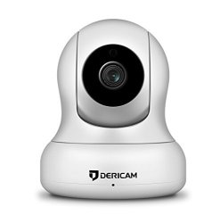 Dericam 1080P HD Wifi Pan tilt Ip Camera 2.0 Megapixel Indoor Wireless Security Camera White Plug & Play 4X Digital Zoom Two-way Talk & Nightvision
