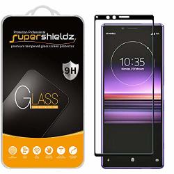 Supershieldz For Sony Xperia 1 Tempered Glass Screen Protector Full Cover 3D Curved Glass Anti Scratch Bubble Free Black