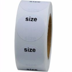 Size Sticker Roll Of 500 - 2 5CM