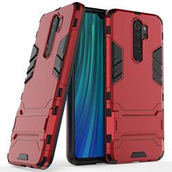 Case For Xiaomi Redmi Note 8 Pro Dwaybox 2 In 1 Hybrid Armor Hard Back Case Cover With Kickstand Compatible With Xiaomi Redmi Note 8 Pro 6.53 Inch Marsala Red