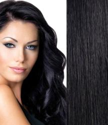 Fullhead Straight Hair Extension With 5 Clips Jet Black 1