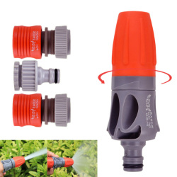 Adjustable Tpr Rubber Coating Spray Nozzle Garden Watering Car Washing Sprayer With Connectors