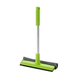 Kaimao Multi-function Shower Squeegee Duplex Glass Brush Window Wiper With Thick Aluminum Handle For Bathroom Mirror Window Glass Cleaning Green