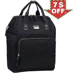 Casual Camouflage Backpack For Women Men Waterproof College Laptop Backpack Large Canvas School Bag Travel Daypack - Black