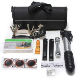 Bicycle Multi Tyre Repair Tool Kit Bag With Pouch Pump