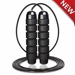 Aqwzh ROPE-01 Free With Ball Bearings Rapid Jump Rope Cable And 6" Memory Foam Handles Ideal Perfect For Aerobic Exercise Like Speed Endurance Training