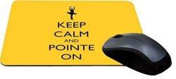 Rikki Knight Keep Calm And Pointe On Mustard Yellow Ballet Design Lightning Series Gaming Mouse Pad MPSQ-RK-44302