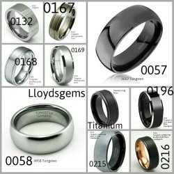 Mens Tungsten Carbide Rings 8MM Wedding Rings Box