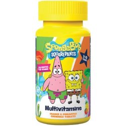 Spongebob Multivitamin & Probiotics Chews Orange & Pineapple 60