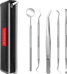 Stainless Steel Professional Dental Cleaning Plaque Remover Tool Kit 5 Piece